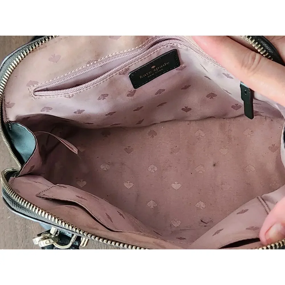 Kate Spade Patterson Drive Small Dome Leather Satchel Handbag Spruce Green - Picture 8 of 13